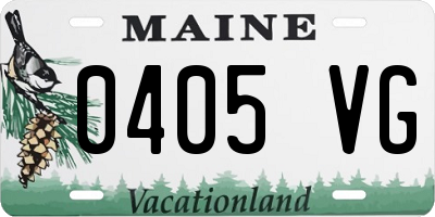 ME license plate 0405VG