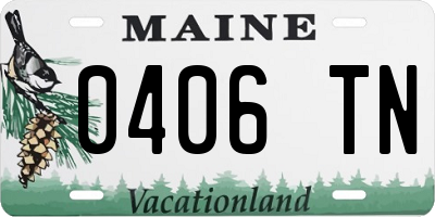 ME license plate 0406TN