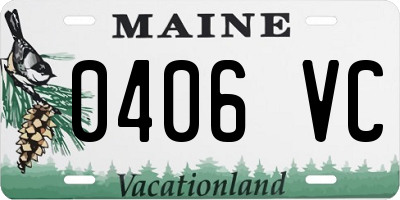 ME license plate 0406VC