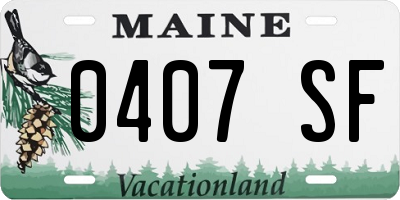 ME license plate 0407SF