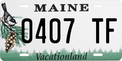 ME license plate 0407TF