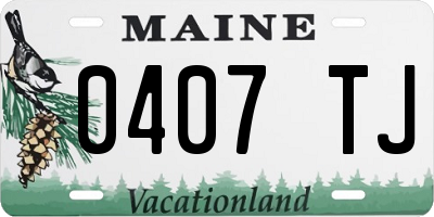 ME license plate 0407TJ