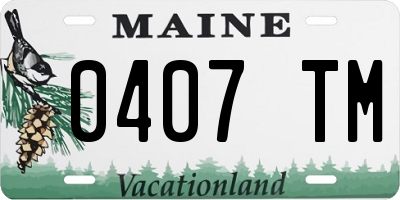ME license plate 0407TM