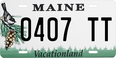 ME license plate 0407TT
