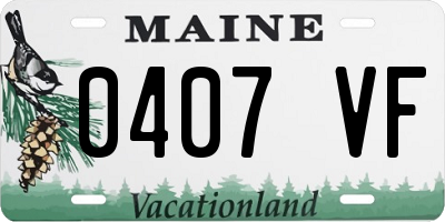 ME license plate 0407VF