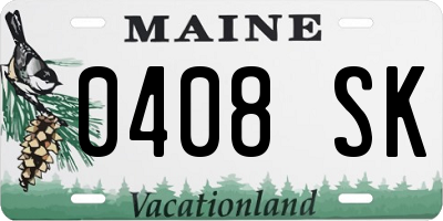 ME license plate 0408SK