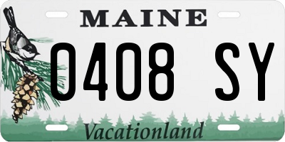 ME license plate 0408SY