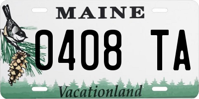 ME license plate 0408TA