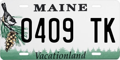 ME license plate 0409TK