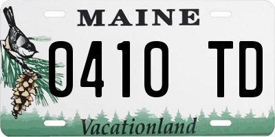 ME license plate 0410TD