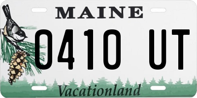 ME license plate 0410UT