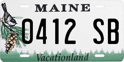 ME license plate 0412SB