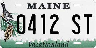 ME license plate 0412ST
