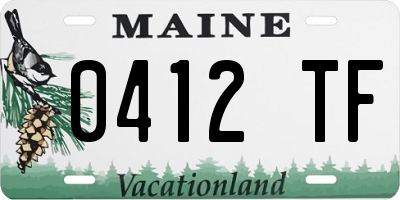 ME license plate 0412TF