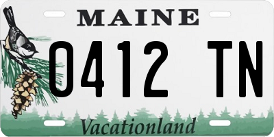 ME license plate 0412TN
