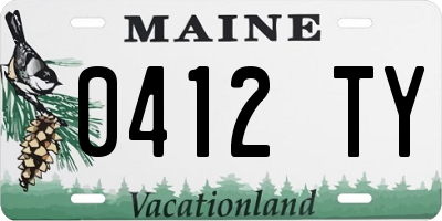ME license plate 0412TY