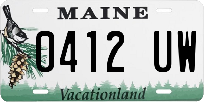 ME license plate 0412UW