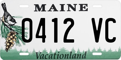 ME license plate 0412VC