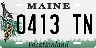 ME license plate 0413TN