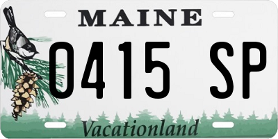 ME license plate 0415SP