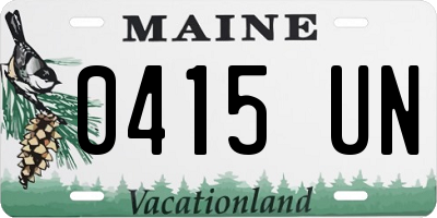 ME license plate 0415UN
