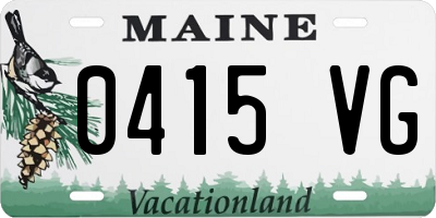 ME license plate 0415VG