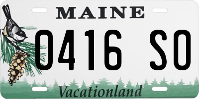 ME license plate 0416SO