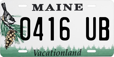 ME license plate 0416UB