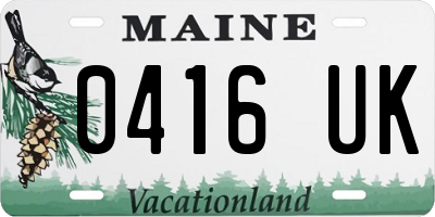 ME license plate 0416UK