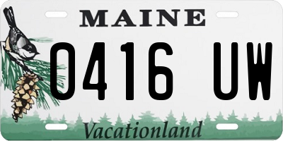 ME license plate 0416UW