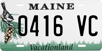 ME license plate 0416VC