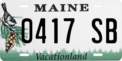 ME license plate 0417SB