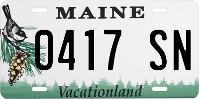 ME license plate 0417SN