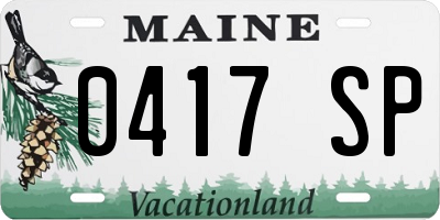 ME license plate 0417SP