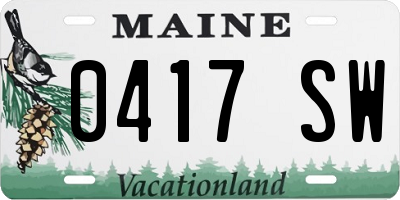 ME license plate 0417SW
