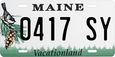 ME license plate 0417SY