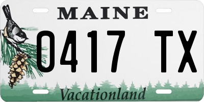 ME license plate 0417TX