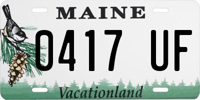 ME license plate 0417UF