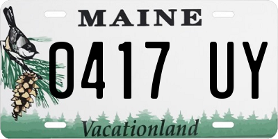 ME license plate 0417UY