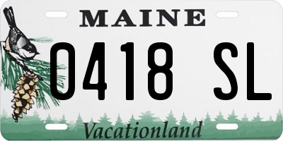ME license plate 0418SL