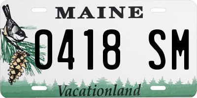 ME license plate 0418SM