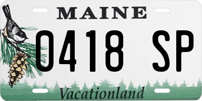 ME license plate 0418SP