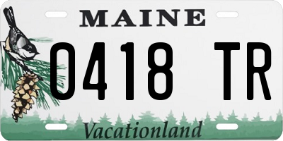 ME license plate 0418TR