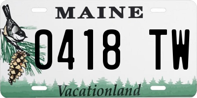ME license plate 0418TW