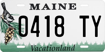 ME license plate 0418TY