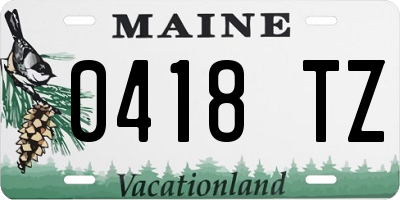 ME license plate 0418TZ