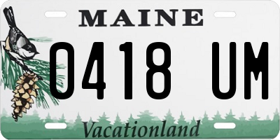 ME license plate 0418UM