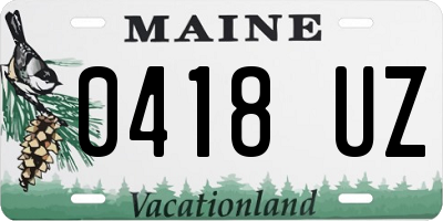 ME license plate 0418UZ