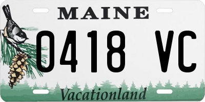 ME license plate 0418VC