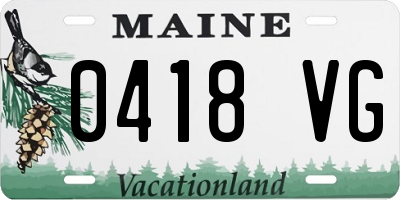 ME license plate 0418VG